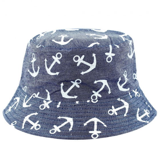 Denim Anchor Bucket Hat - Traclet