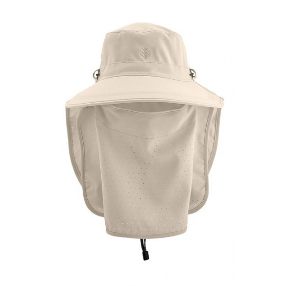 Beige Coolibar neck and face cover cap