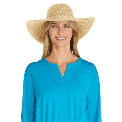 Wide-Brimmed Capeline Clara Beige - Coolibar Reference: 11984 | Chapellerie Traclet