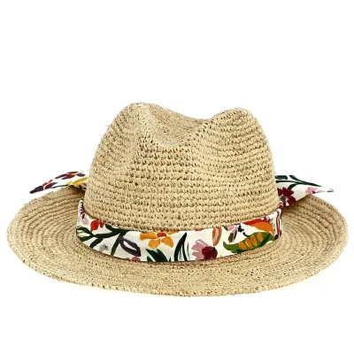 Chapeau Fedora Camarilla Raphia - Traclet Reference : 12056 | Chapellerie Traclet