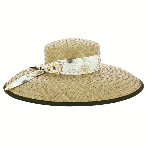 Athena Wide Brim Natural Straw Sunhat - Traclet