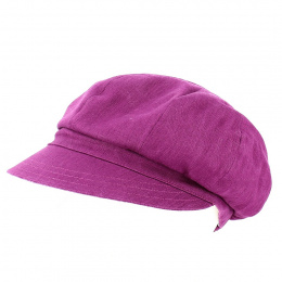 Gavroche cap - Blackcurrant linen - MTM
