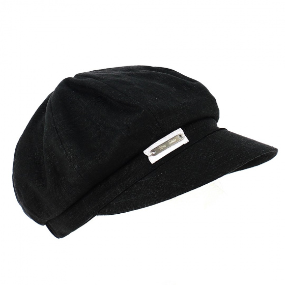 Special Edition Black Linen Newsboy Cap - MTM