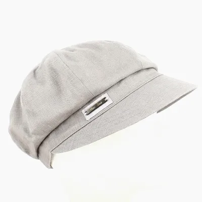 Limited Edition Linen Newsboy Cap in Taupe - MTM Reference: 12072 | Traclet Hat Shop