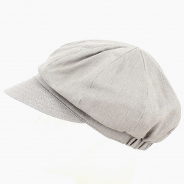 Limited Edition Linen Newsboy Cap in Taupe - MTM