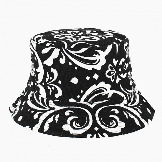 Black and White Floral Bucket Hat - Traclet