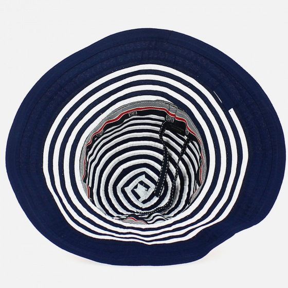 Royal Blue Sailor Stripe Wide-Brimmed Hat - Traclet