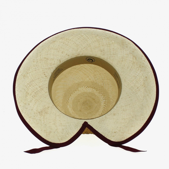 Caroll Panama Bordeaux Wide-Brimmed Hat - Traclet