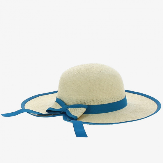 Caroll Panama Sky Blue Wide-Brimmed Hat - Traclet