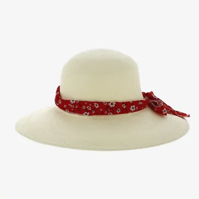Cherry Panama Red Wide-Brimmed Hat - Traclet Reference: 12093 | Traclet Hat Shop