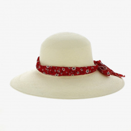 Cherry Panama Red Wide-Brimmed Hat - Traclet