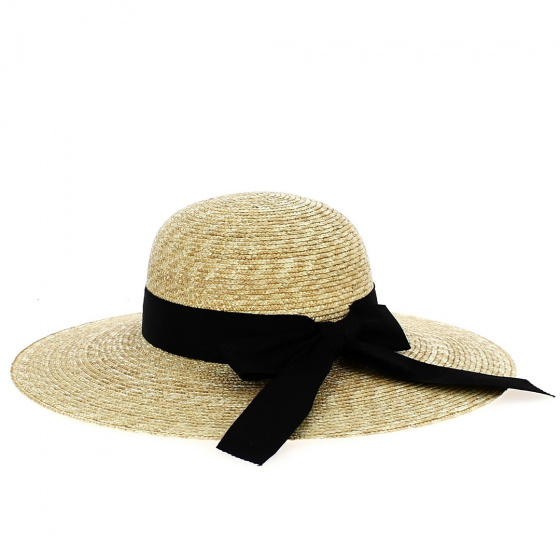 Sandy Natural Straw Wide-Brimmed Hat - Fléchet