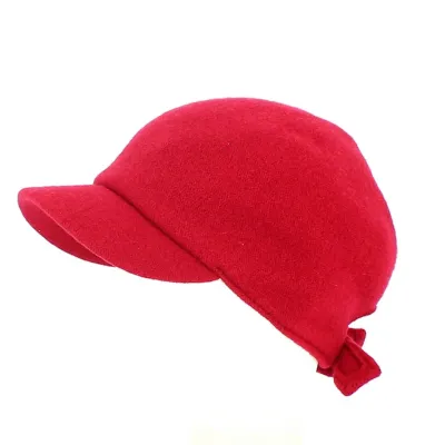 Melania Red Wool Newsboy Cap - Traclet Reference: 12098 | Traclet Hat Shop