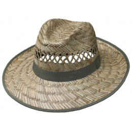 Chapeau fedora Noé Jardin Paille Olive-Traclet