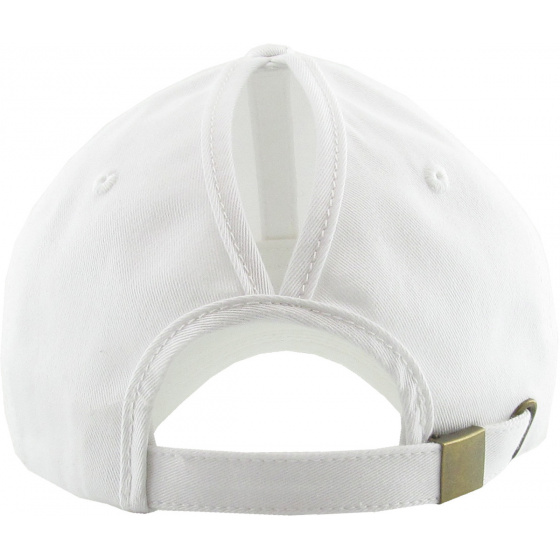 Casquette Baseball Femme Ponytail Blanche- Traclet Casquette Baseball Femme Ponytail Blanche- Traclet