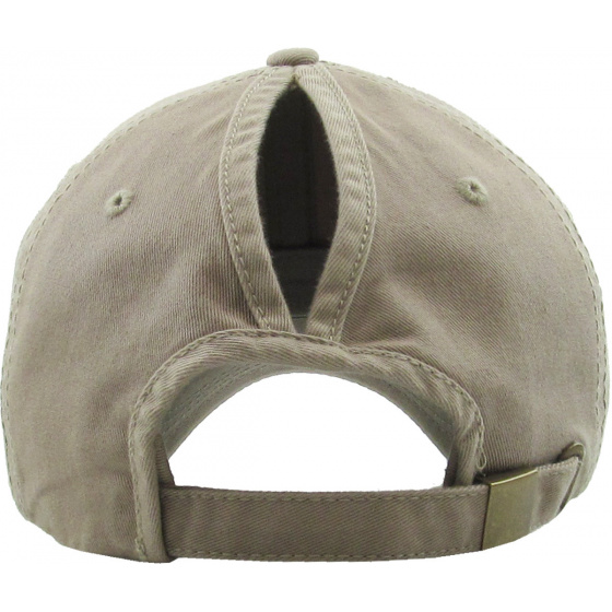 Casquette Baseball Femme Ponytail Beige- Traclet