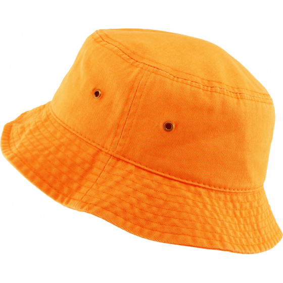 Orange Cotton Bucket Hat