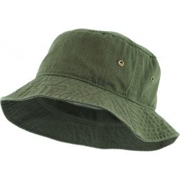 Khaki cotton bucket hat
