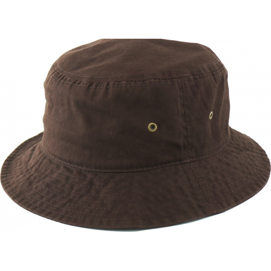Brown Cotton Bucket Hat
