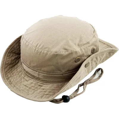 Cotton bucket hat with cord Ethos Beige - Australian bucket hat Reference: 8879 | Traclet Hat Shop