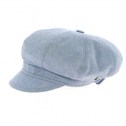 Pascaline Cotton Newsboy Cap Blue - Fléchet