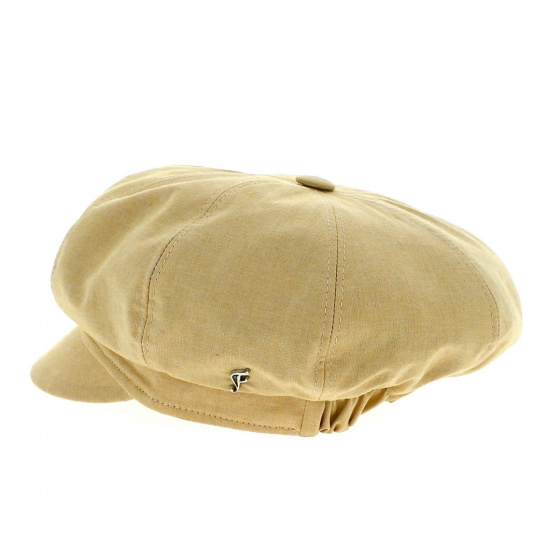 Pascaline Newsboy Cap Cotton Beige - Fléchet