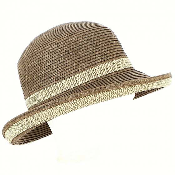 Chapeau Breton Femme Très Chic Marron & Ivoire Indice UPF 50+ - Emthunzini Hats