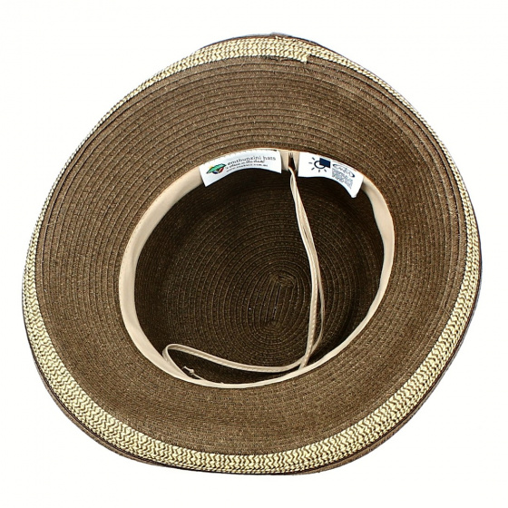 Chapeau Breton Femme Très Chic Marron & Ivoire Indice UPF 50+ - Emthunzini Hats