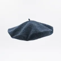 Blue Cotton, Silk & Linen Summer Beret - Le Béret Français Reference: 4112 | Chapellerie Traclet