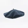Blue Cotton, Silk & Linen Summer Beret - Le Béret Français Reference: 4112 | Chapellerie Traclet