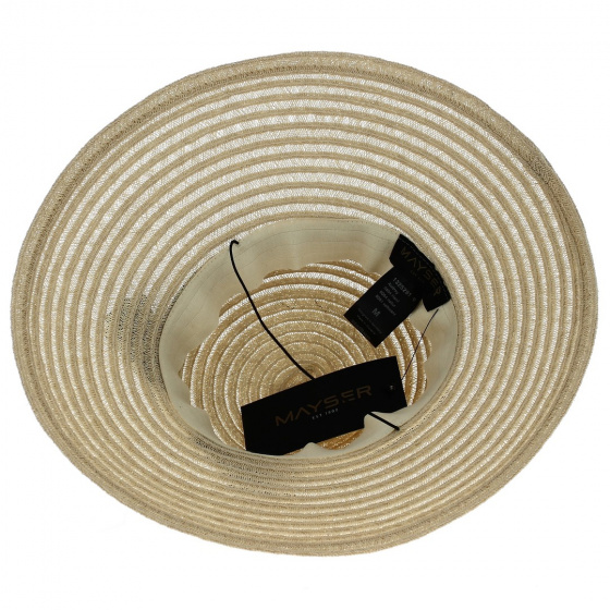 Andrea Hemp & Cotton Beige Wide Brim Hat - Mayser