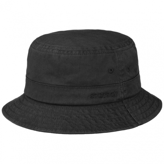 Black Cotton Twill Bucket Hat - Stetson