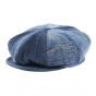 Alfredo Recycled Denim Patchwork Newsboy Cap - Traclet