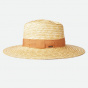 Joanna Wide Brim Traveler Hat Natural Orange Straw - Brixton