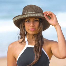 Very Chic Women's Breton Hat Brown & Ivory- Emthunzini Hats