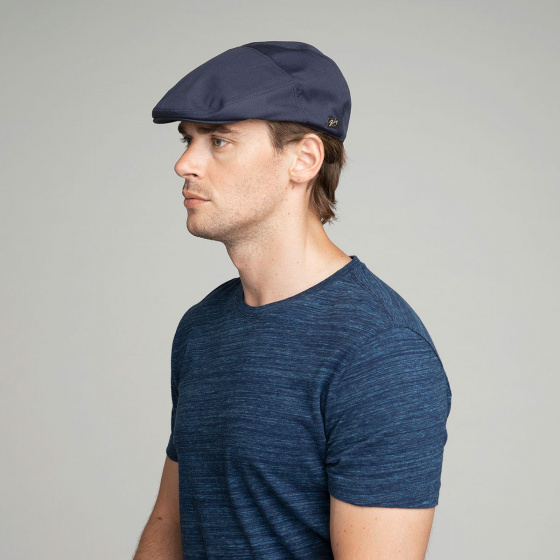 Graham Waterproof Flat Cap Navy - Bailey