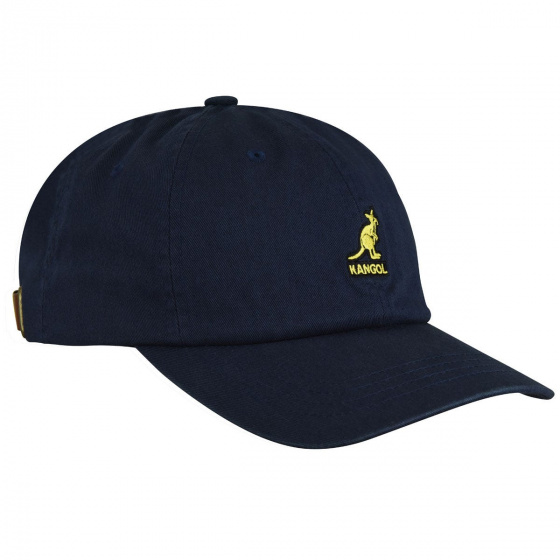 Casquette Washed Baseball Coton Marine- Kangol
