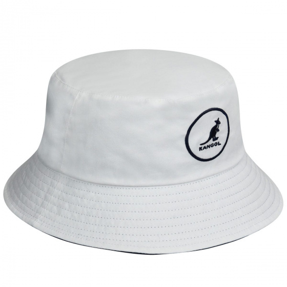Washed New Edition Cotton White Bucket Hat - Kangol