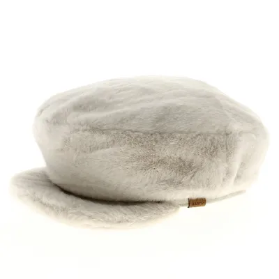 Gypso Faux Fur Cream Newsboy Cap - Barts Reference: 12283 | Traclet Hat Shop