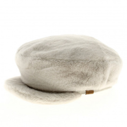 Gypso Faux Fur Cream Newsboy Cap - Barts
