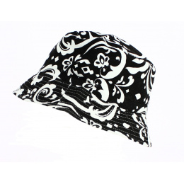 Black and White Floral Bucket Hat - Traclet