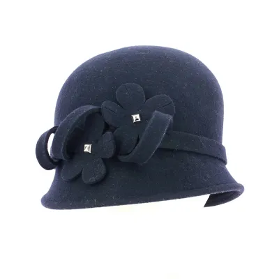 Chapeau Cloche Sophia Feutre Laine marine - Traclet Reference : 12290 | Chapellerie Traclet