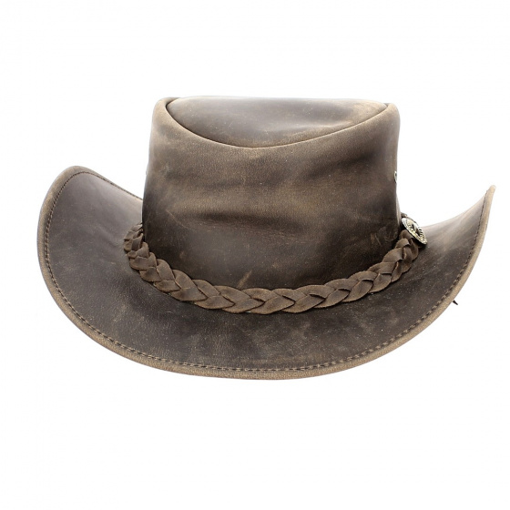 Chapeau Traveller Cuir Tressé Marron - Traclet Chapeau Traveller Cuir Tressé Marron - Traclet