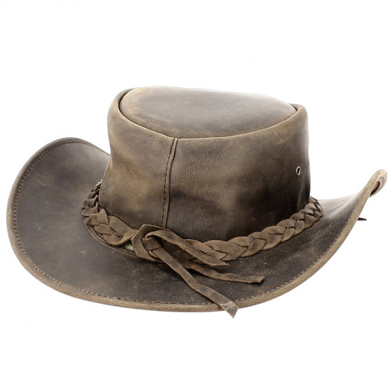 Chapeau Traveller Cuir Tressé Marron - Traclet Chapeau Traveller Cuir Tressé Marron - Traclet