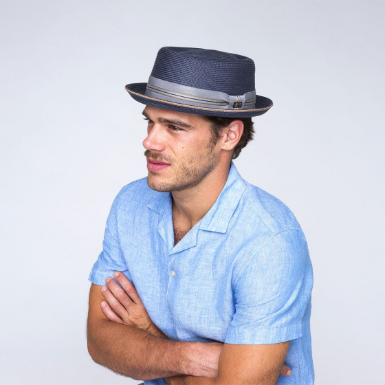 Chapeau Porkpie Carver Bleu Marine - Bailey