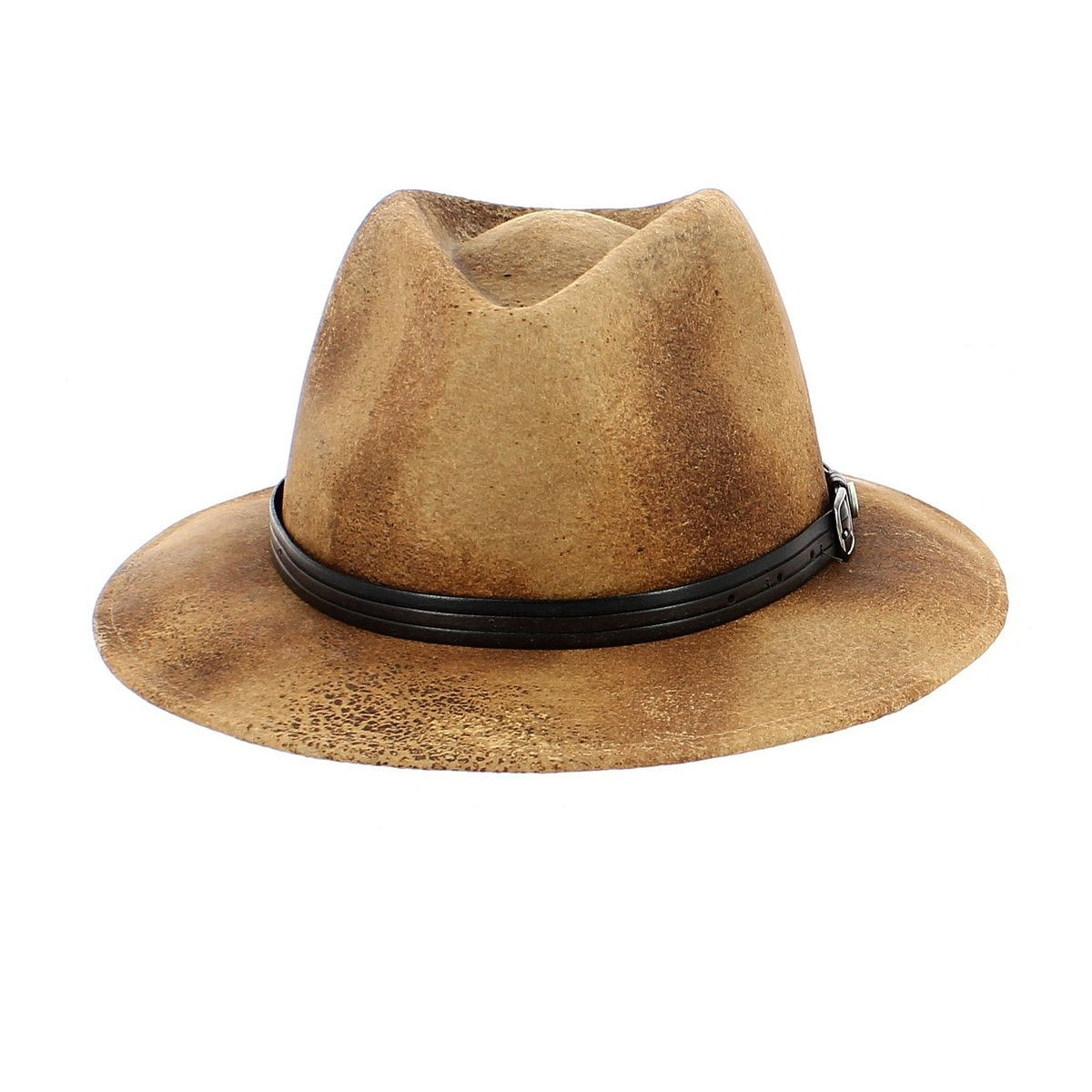 Fedora Kalo Imitation Leather Brown Hat - Traclet Reference : 12300 ...