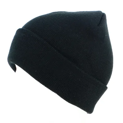 Black Acrylic Wind Cuffed Beanie - Atlantis Reference: 12329 | Traclet Hat Shop