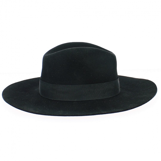 Piper Black Wool Felt Wide Brim Hat - Brixton Piper Black Wool Felt Wide Brim Hat - Brixton