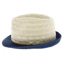 Trilby Hat Straw Lace Blue Paper - Traclet