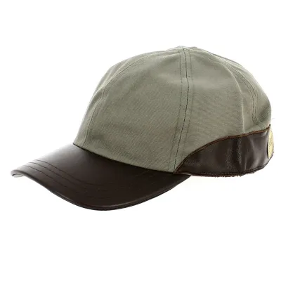 Casquette Baseball Gisbon Cuir Kaki - Jacaru Reference : 12337 | Chapellerie Traclet
